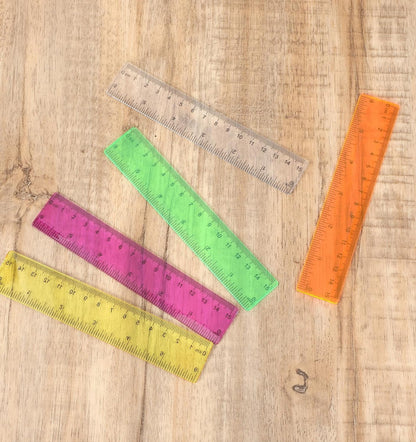 5 Pcs Mini Rulers, 6 Inch Plastic Ruler for School and Office