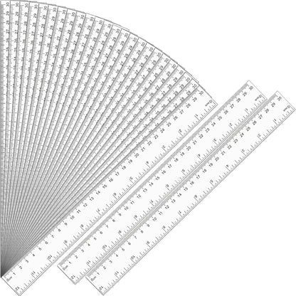 Ruler, 32 Pack 12 Inch Clear Plastic Rulers Bulk for Classroom