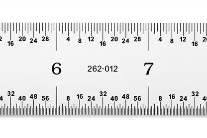 PEC Tools Metal Ruler, 12"/300mm, Made in USA