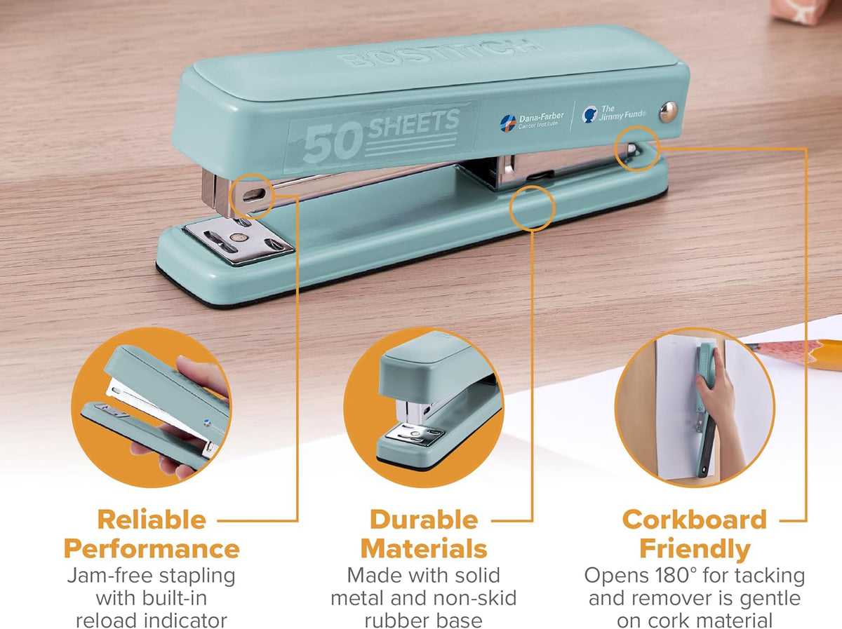 Bostitch Titan Heavy Duty 50 Sheet Stapler, 1750 Staples Included, Sage